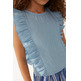 t-shirt fille  ciafan top de fille efecto denim