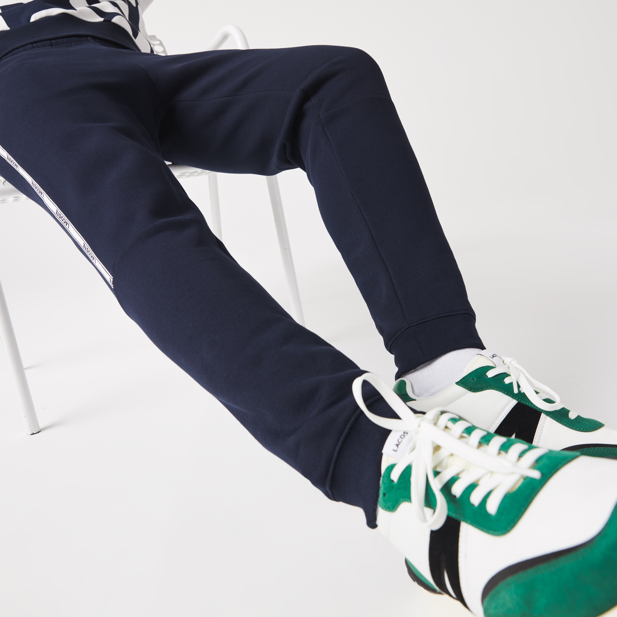 pantalon de jogging fuselé en molleton homme lacoste